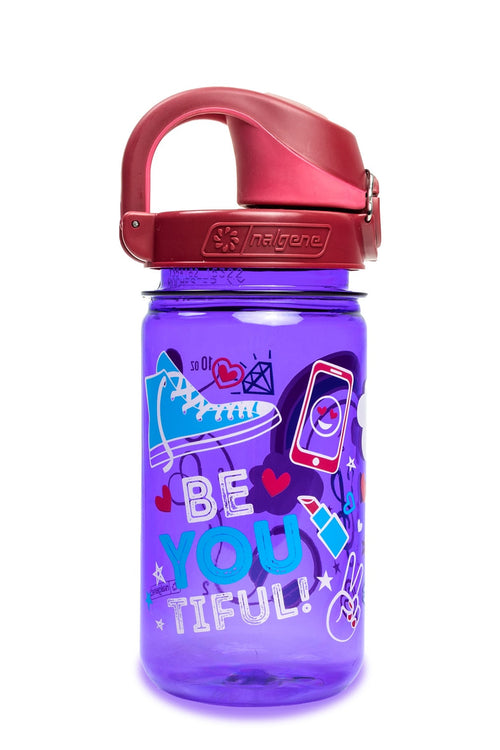 Nalgene product view: 12oz On-The-Fly Kids Lock-Top Bottle with Graphics C4 — 12oz On-The-Fly Kids Lock-Top Bottle with Graphics