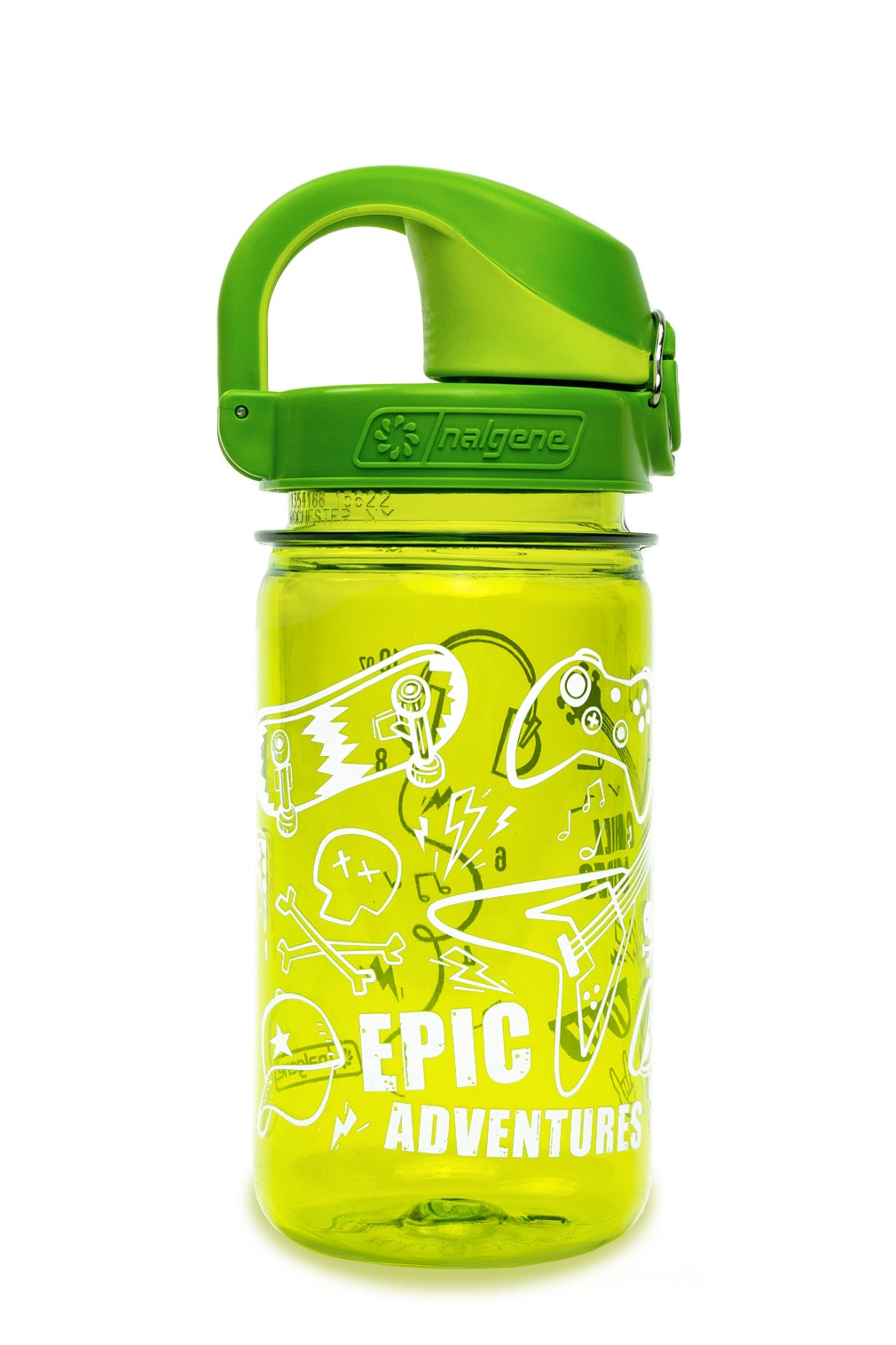 Nalgene product view: 12oz On-The-Fly Kids Lock-Top Bottle with Graphics C4 — 12oz On-The-Fly Kids Lock-Top Bottle with Graphics