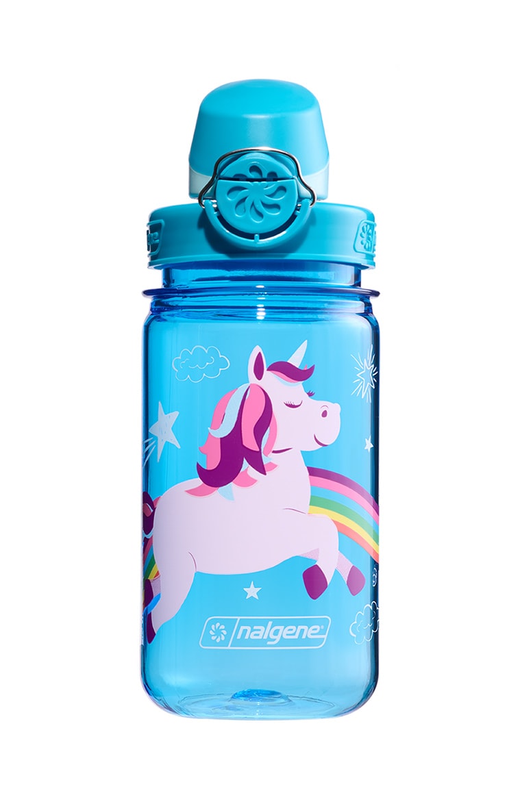 Nalgene product view: 12oz On-The-Fly Kids Lock-Top Bottle with Graphics R1 — 12oz On-The-Fly Kids Lock-Top Bottle with Graphics